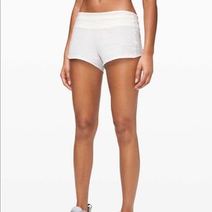 Lululemon white speed up shorts